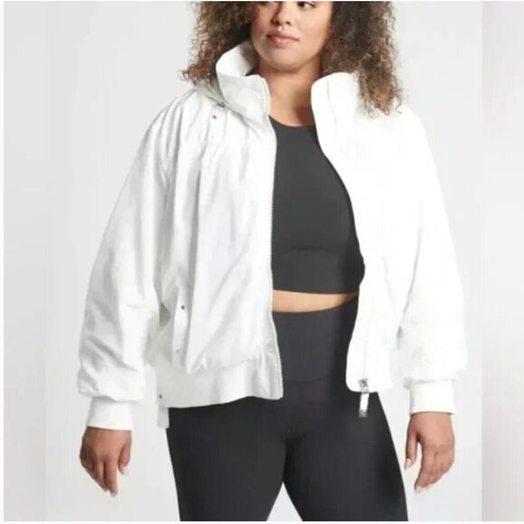 NWT Athleta Point Reyes Bomber White size 2x - Picture 2 of 7